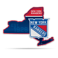 Wholesale NHL New York Rangers Classic State Shape Cut Pennant - Home and Living Room Décor - Soft Felt EZ to Hang By Rico Industries