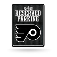 Wholesale NHL Philadelphia Flyers 8.5" x 11" Carbon Fiber Metal Parking Sign - Great for Man Cave, Bed Room, Office, Home Décor By Rico Industries