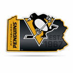 Wholesale NHL Pittsburgh Penguins Classic State Shape Cut Pennant - Home and Living Room Décor - Soft Felt EZ to Hang By Rico Industries