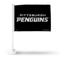 Wholesale NHL Pittsburgh Penguins Double Sided Car Flag - 16" x 19" - Strong Pole that Hooks Onto Car/Truck/Automobile By Rico Industries