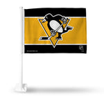 Wholesale NHL Pittsburgh Penguins Double Sided Car Flag - 16" x 19" - Strong Pole that Hooks Onto Car/Truck/Automobile By Rico Industries