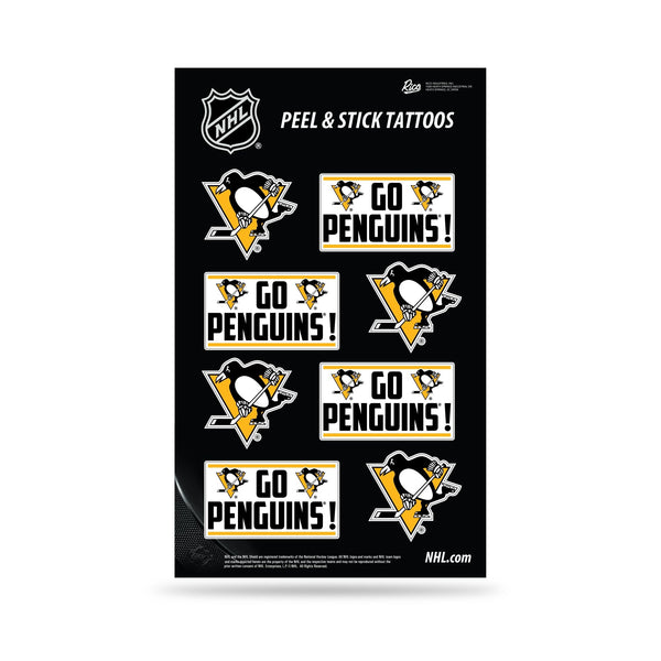 Wholesale NHL Pittsburgh Penguins Peel & Stick Temporary Tattoos - Eye Black - Game Day Approved! By Rico Industries
