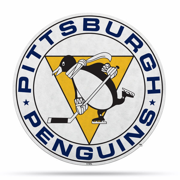 Wholesale NHL Pittsburgh Penguins Retro Shape Cut Pennant - Home and Living Room Décor - Soft Felt EZ to Hang By Rico Industries