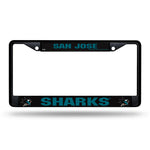 Wholesale NHL San Jose Sharks 12" x 6" Black Metal Car/Truck Frame Automobile Accessory By Rico Industries