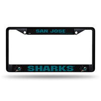 Wholesale NHL San Jose Sharks 12" x 6" Black Metal Car/Truck Frame Automobile Accessory By Rico Industries