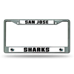 Wholesale NHL San Jose Sharks 12" x 6" Silver Chrome Car/Truck/SUV Auto Accessory By Rico Industries