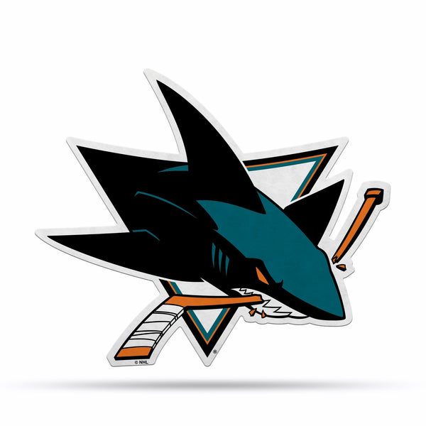 Wholesale NHL San Jose Sharks Classic Team Logo Shape Cut Pennant - Home and Living Room Décor - Soft Felt EZ to Hang By Rico Industries