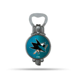 Wholesale NHL San Jose Sharks Magnetic Bottle Opener, Stainless Steel, Strong Magnet to Display on Fridge By Rico Industries