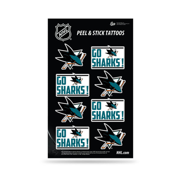 Wholesale NHL San Jose Sharks Peel & Stick Temporary Tattoos - Eye Black - Game Day Approved! By Rico Industries