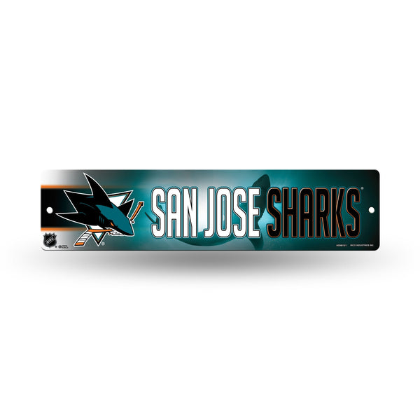 Wholesale NHL San Jose Sharks Plastic 4" x 16" Street Sign By Rico Industries