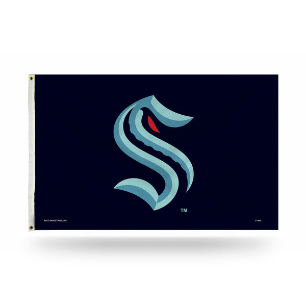 Wholesale NHL Seattle Kraken 3' x 5' Classic Banner Flag - Single Sided - Indoor or Outdoor - Home Décor By Rico Industries