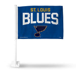 Wholesale NHL St. Louis Blues Double Sided Car Flag - 16" x 19" - Strong Pole that Hooks Onto Car/Truck/Automobile By Rico Industries