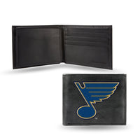 Wholesale NHL St. Louis Blues Embroidered Genuine Leather Billfold Wallet 3.25" x 4.25" - Slim By Rico Industries