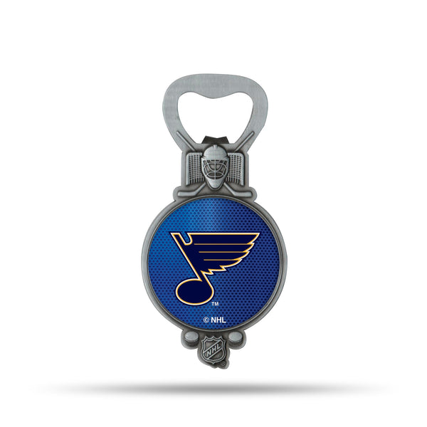 Wholesale NHL St. Louis Blues Magnetic Bottle Opener, Stainless Steel, Strong Magnet to Display on Fridge By Rico Industries