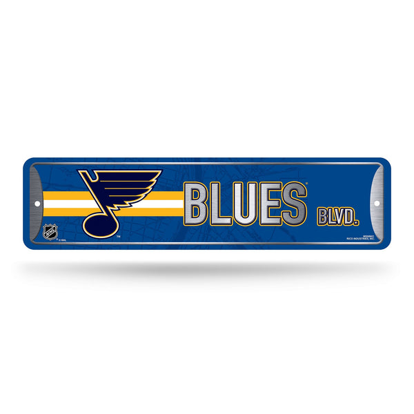 Wholesale NHL St. Louis Blues Metal Street Sign 4" x 15" Home Décor - Bedroom - Office - Man Cave By Rico Industries