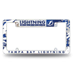Wholesale NHL Tampa Bay Lightning 12" x 6" Chrome All Over Automotive License Plate Frame for Car/Truck/SUV By Rico Industries
