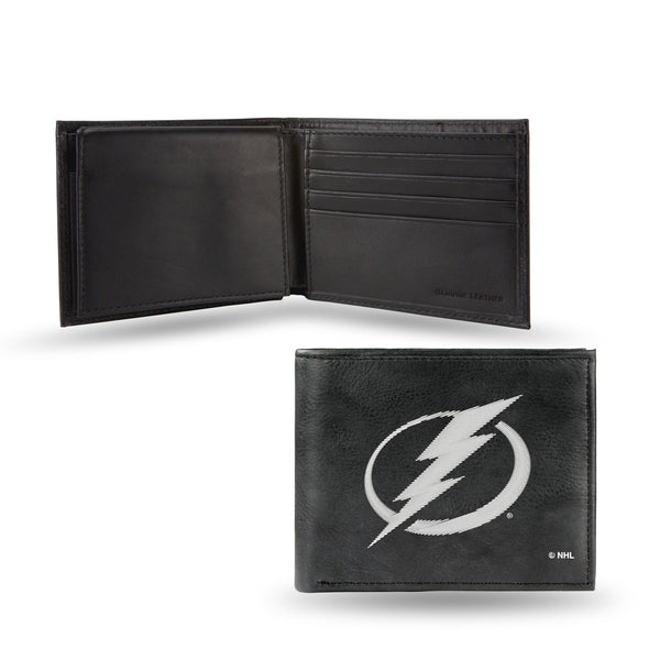 Wholesale NHL Tampa Bay Lightning Embroidered Genuine Leather Billfold Wallet 3.25" x 4.25" - Slim By Rico Industries