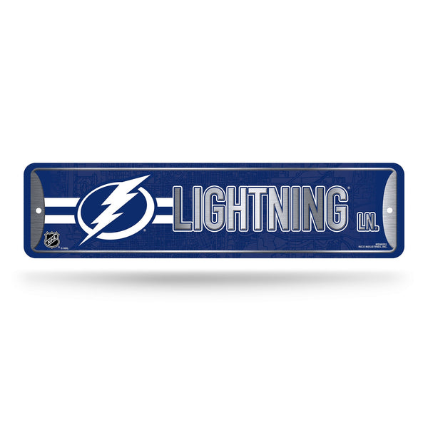 Wholesale NHL Tampa Bay Lightning Metal Street Sign 4" x 15" Home Décor - Bedroom - Office - Man Cave By Rico Industries