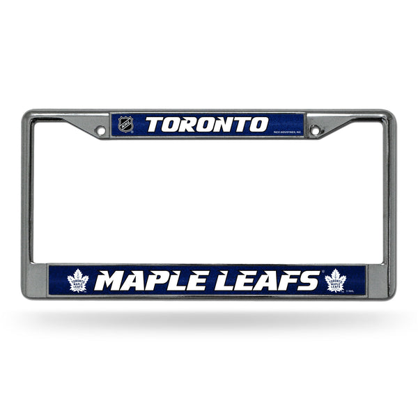 Wholesale NHL Toronto Maple Leafs 12" x 6" Silver Bling Chrome Car/Truck/SUV Auto Accessory By Rico Industries