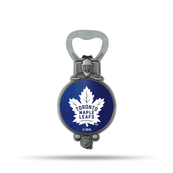 Wholesale NHL Toronto Maple Leafs Magnetic Bottle Opener, Stainless Steel, Strong Magnet to Display on Fridge By Rico Industries