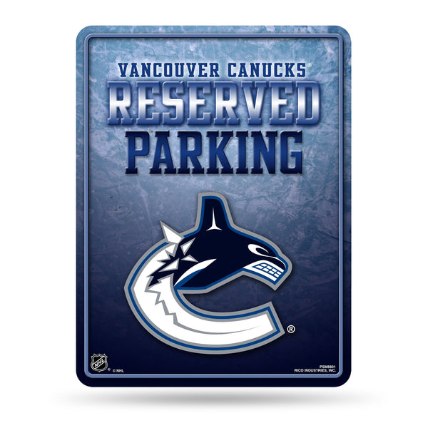 Wholesale NHL Vancouver Canucks 8.5" x 11" Metal Parking Sign - Great for Man Cave, Bed Room, Office, Home Décor By Rico Industries