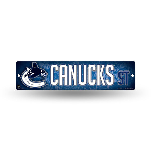 Wholesale NHL Vancouver Canucks Plastic 4" x 16" Street Sign By Rico Industries