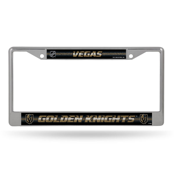 Wholesale NHL Vegas Golden Knights 12" x 6" Silver Bling Chrome Car/Truck/SUV Auto Accessory By Rico Industries