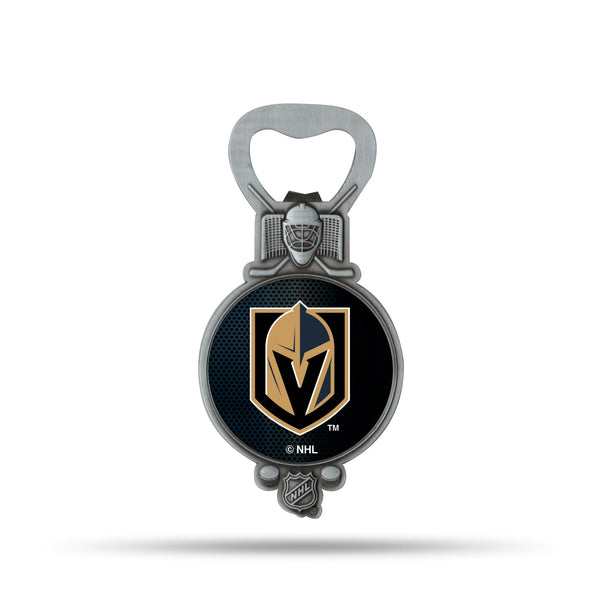 Wholesale NHL Vegas Golden Knights Magnetic Bottle Opener, Stainless Steel, Strong Magnet to Display on Fridge By Rico Industries