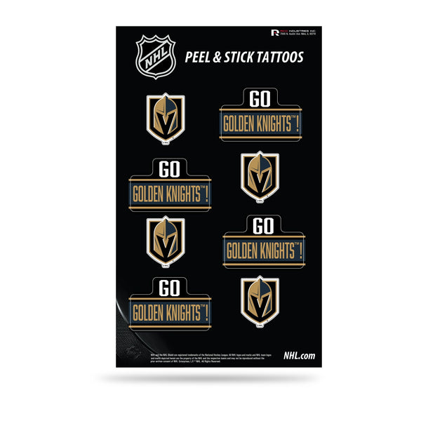 Wholesale NHL Vegas Golden Knights Peel & Stick Temporary Tattoos - Eye Black - Game Day Approved! By Rico Industries