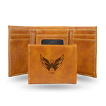 Wholesale NHL Washington Capitals Laser Engraved Brown Tri-Fold Wallet - Men's Accessory By Rico Industries
