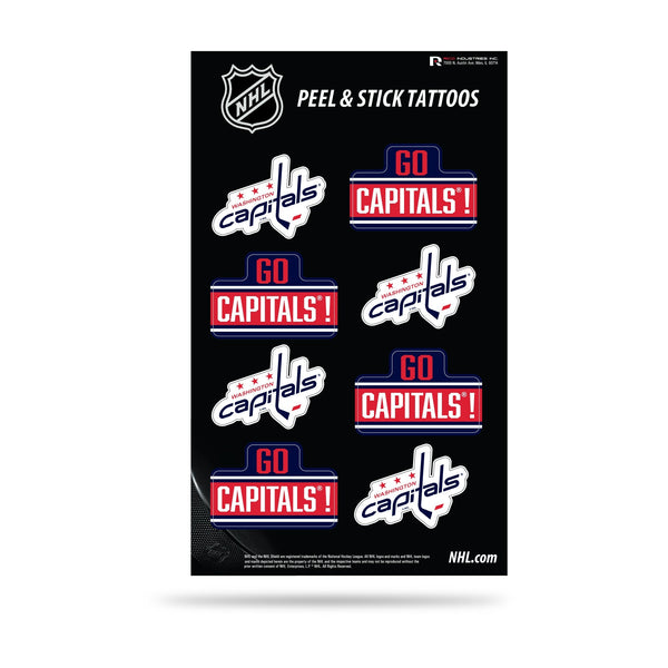 Wholesale NHL Washington Capitals Peel & Stick Temporary Tattoos - Eye Black - Game Day Approved! By Rico Industries