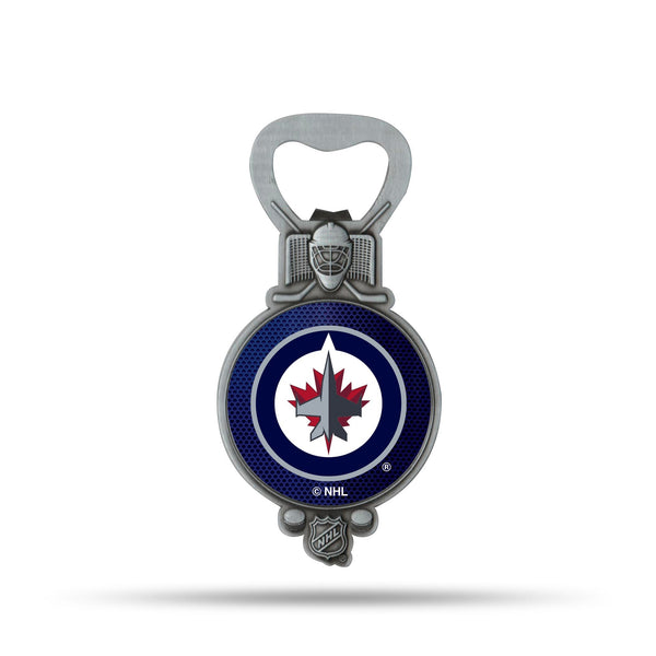 Wholesale NHL Winnipeg Jets Magnetic Bottle Opener, Stainless Steel, Strong Magnet to Display on Fridge By Rico Industries