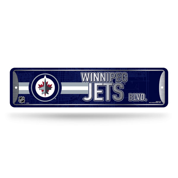 Wholesale NHL Winnipeg Jets Metal Street Sign 4" x 15" Home Décor - Bedroom - Office - Man Cave By Rico Industries