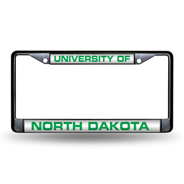 Wholesale North Dakota Fighting Hawks Black Laser Chrome 12 x 6 License Plate Frame