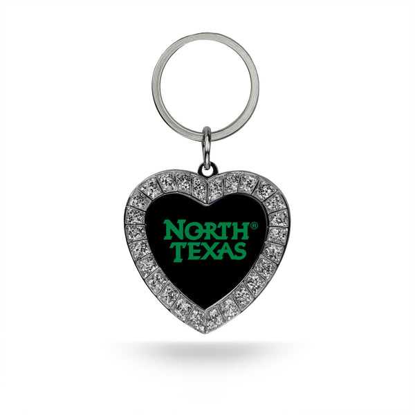 Wholesale North Texas Rhinestone Heart Keychain