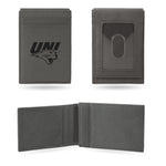 Wholesale Northern Iowa Laser Engraved Gray Front Pocket Wallet