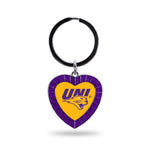 Wholesale Northern Iowa Purple Rhinestone Heart Keychain