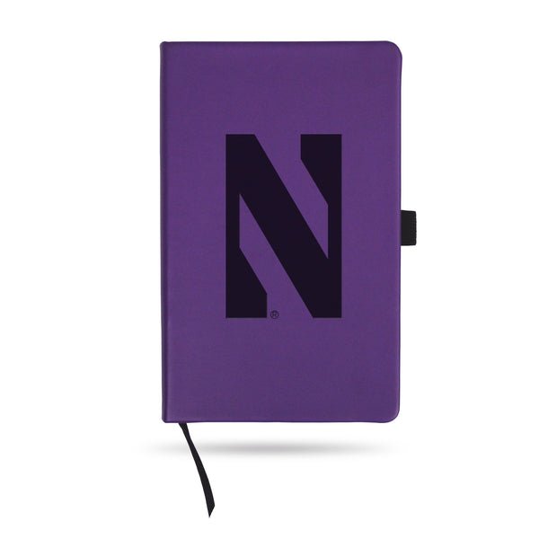 Wholesale Northwestern Team Color Laser Engraved Notepad W/ Elastic Band - Purple