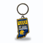 Wholesale Notre Dame 11 Time College Football Champs State Shaped Keychain (Indiana)