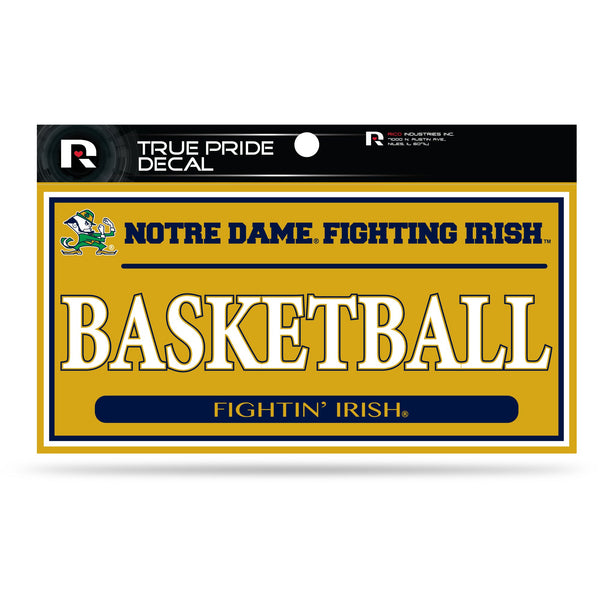 Wholesale Notre Dame 3" X 6" True Pride Decal - Basketball (Alternate)