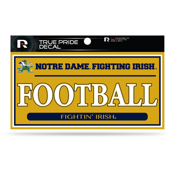 Wholesale Notre Dame 3" X 6" True Pride Decal - Football (Alternate)