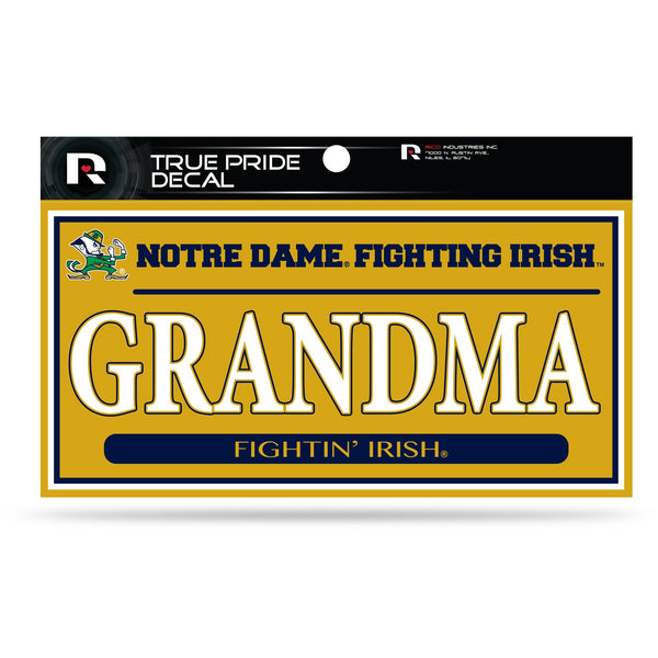 Wholesale Notre Dame 3" X 6" True Pride Decal - Grandma (Alternate)