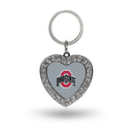 Wholesale Ohio State Rhinestone Heart Key Chain