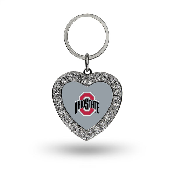Wholesale Ohio State Rhinestone Heart Key Chain