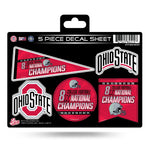 Wholesale Ohio State University 8 Time College Football Champs 5-Pc Decal Sheet