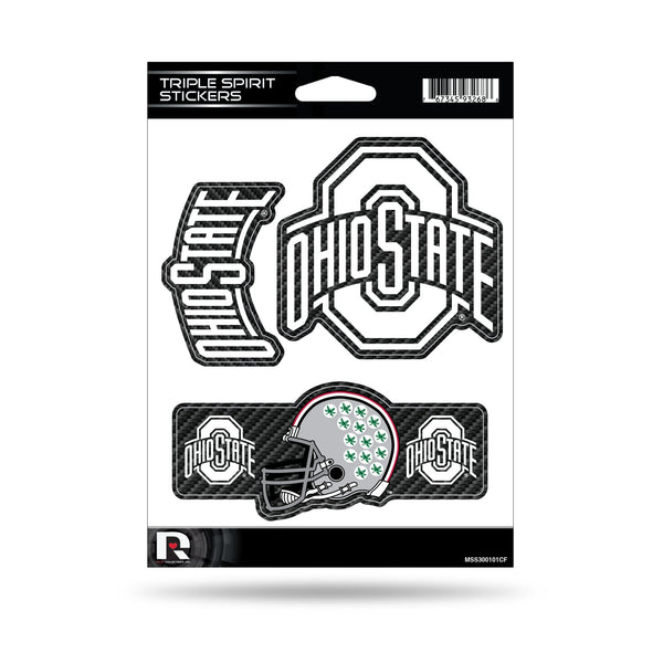 Wholesale Ohio State University - Carbon Fiber Design - Triple Spirit Stickers