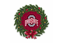 Wholesale Ohio State University Holiday Wreath Shape Cut Pennant