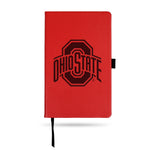 Wholesale Ohio State University Team Color Laser Engraved Notepad W/ Elastic Band - Red