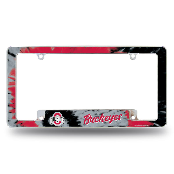 Wholesale Ohio State University - Tie Dye Design - All Over Chrome Frame (Bottom Oriented)