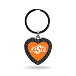 Wholesale Oklahoma State Black Rhinestone Heart Keychain